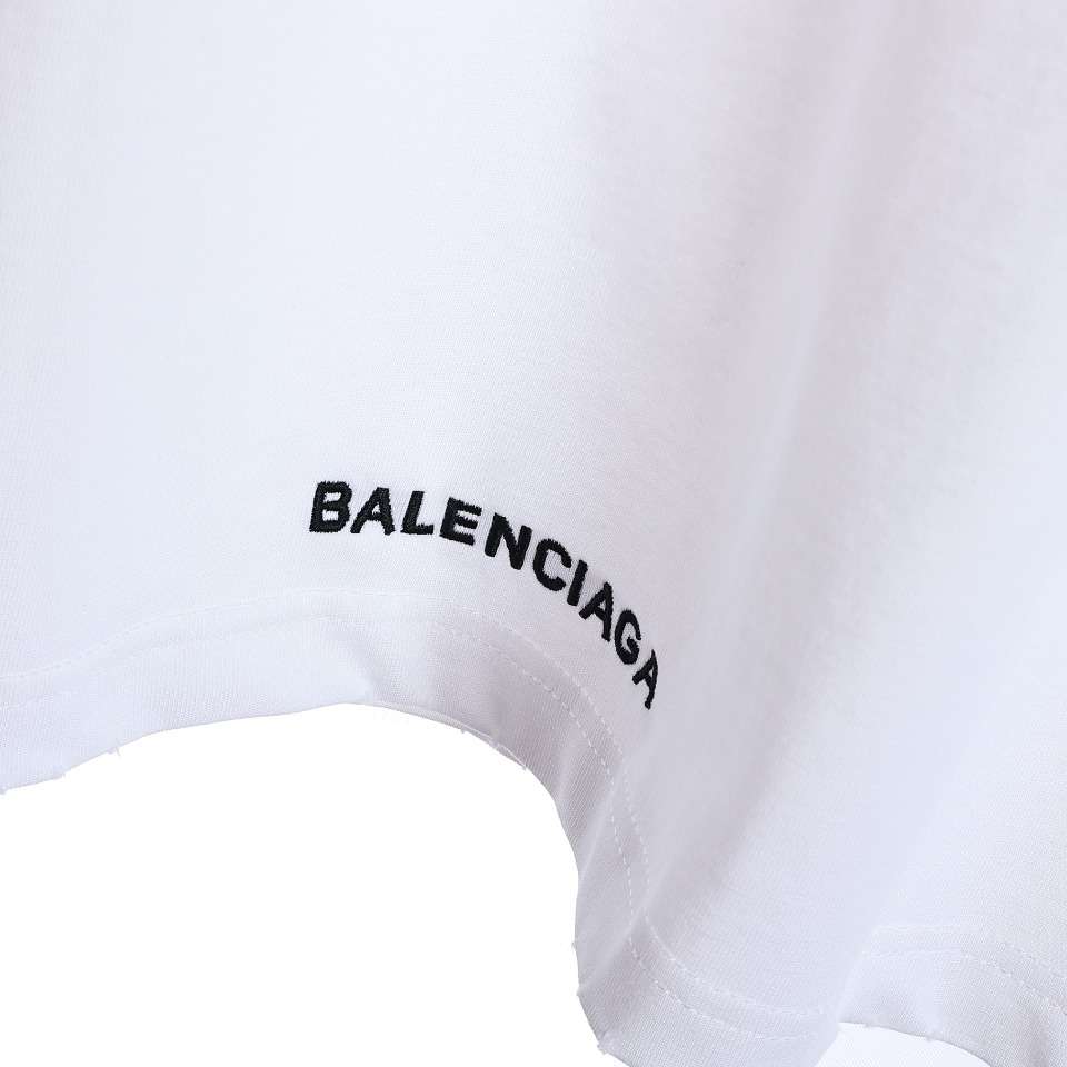 YESKICKS Balenciaga Letter Print Couple’s Clothing T-Shirt For Unisex Black And White