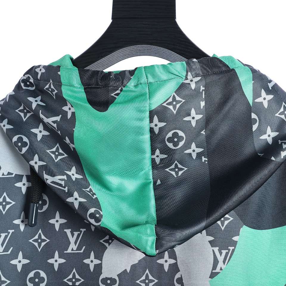 YESKICKS Louis Vuitton Complex Printed Hooded Long Sleeve Jacket For Unisex