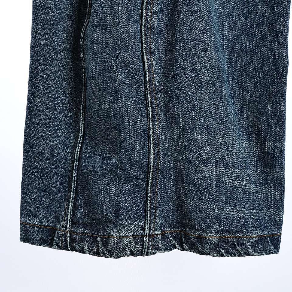 YESKICKS Louis Vuitton Wave Line Washed Denim Trousers For Unisex