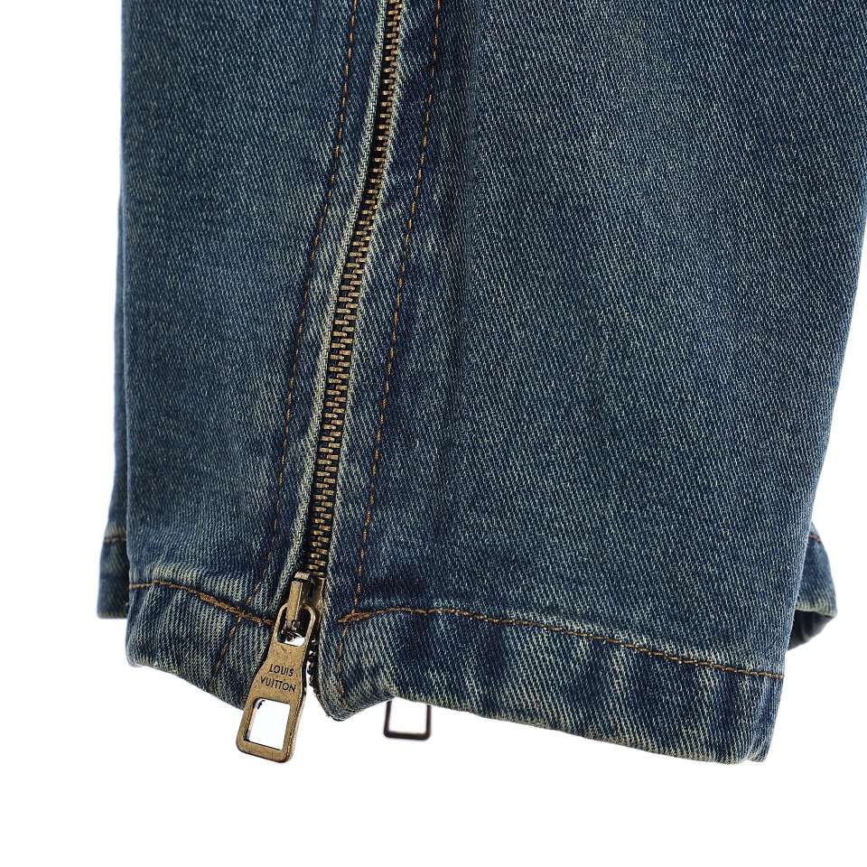 YESKICKS Louis Vuitton Embossed Denim Pants For Unisex