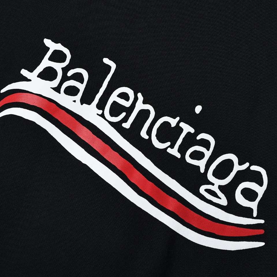 YESKICKS Balenciaga Logo Graffiti Prints T-shirt for Unisex Black  Blue And White