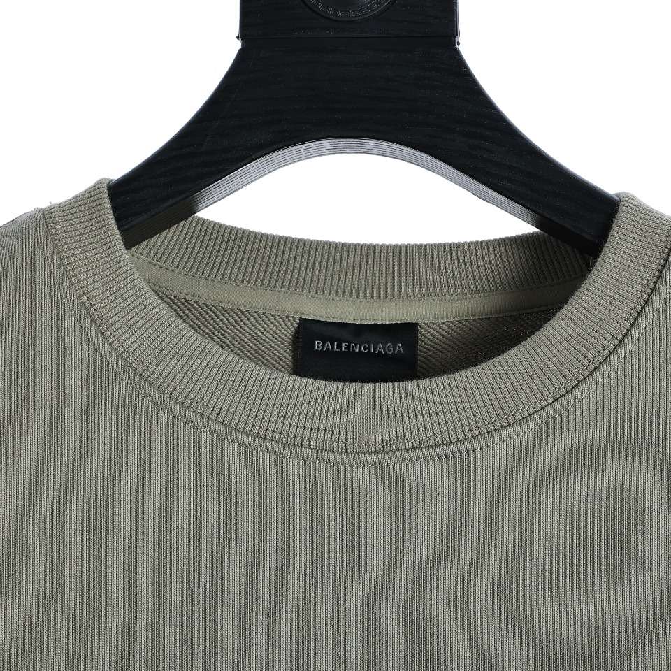 YESKICKS Balenciaga Double B Logo Embroidered Crew Neck Sweatshirt For Unisex Deep Gray Light Gray And Light Blue