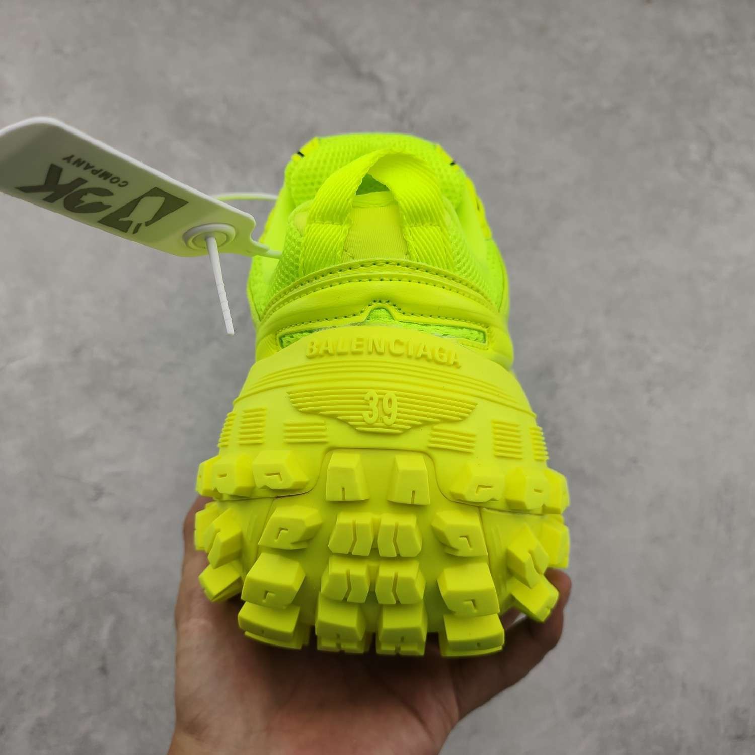 YESKICKS Balenxiaga Defender Rubber Platform Bouncer Sneaker in Neon Green Replica