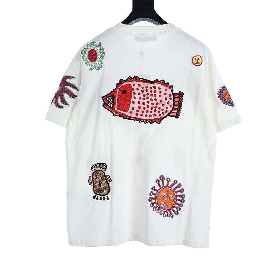 YESKICKS Louis Vuitton Sunfish Embroidery Couple T-Shirt For Unisex