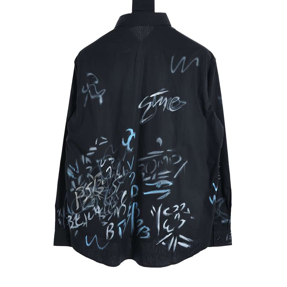 YESKICKS Balenciaga Graffiti Long Sleeve Shirt For Unisex