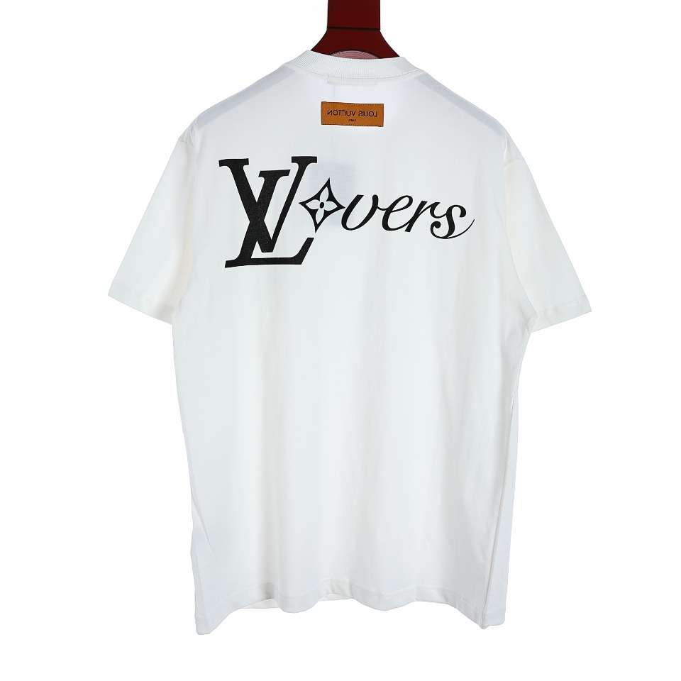 YESKICKS Louis Vuitton Letter Print T-Shirt For Unisex Black And White