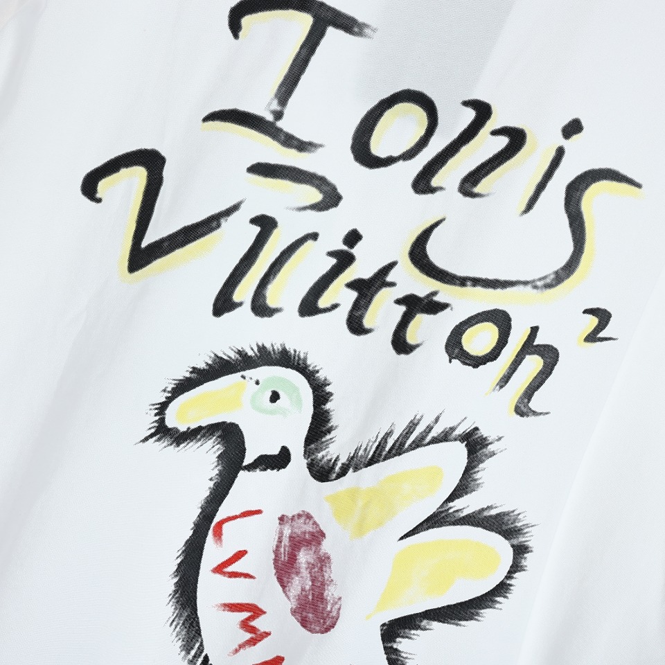 YESKICKS Louis Vuitton Graffiti Duck T-Shirt For Unisex Black And White