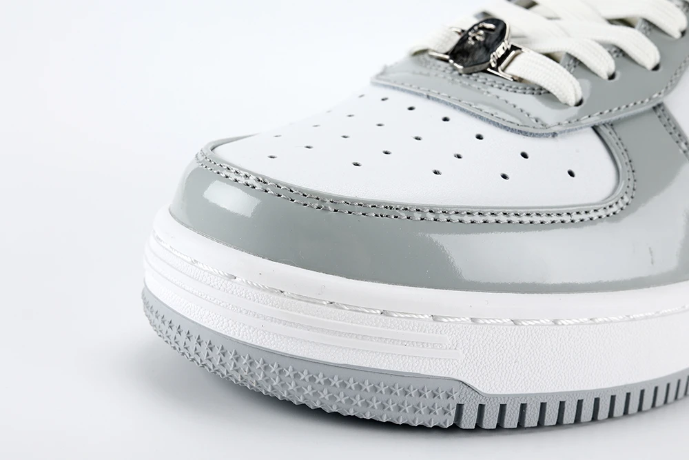 YESKICKS BapeSta White Leather Silver Logo Shoes Replicas