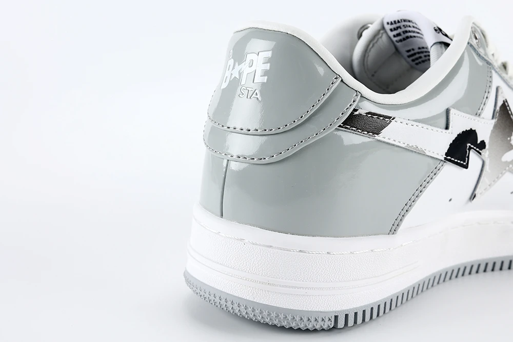 YESKICKS BapeSta White Leather Silver Logo Shoes Replicas