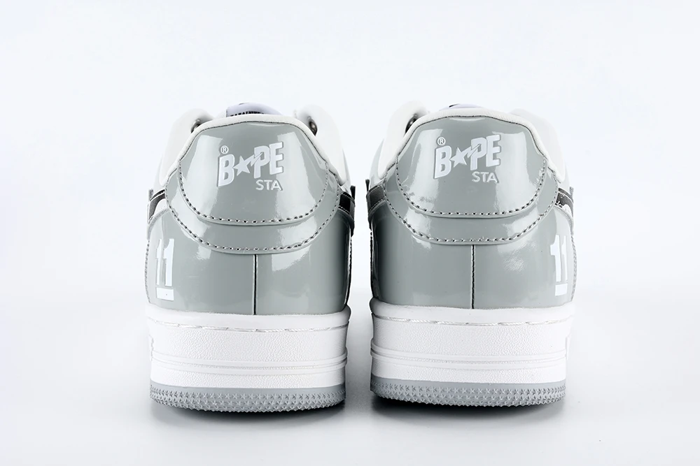 YESKICKS BapeSta White Leather Silver Logo Shoes Replicas