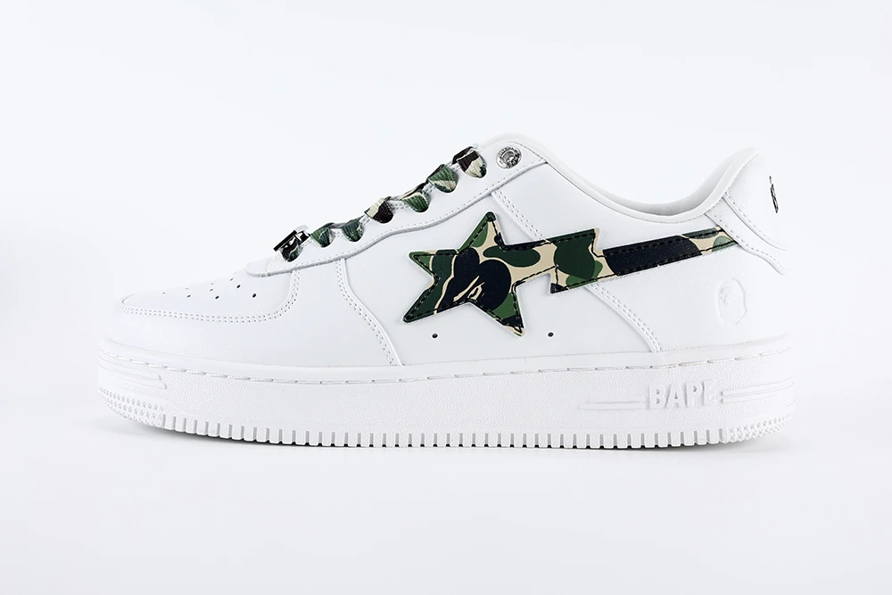 YESKICKS A Bathing Ape Bape Sta Low White ABC Camo Green (2021) Replica