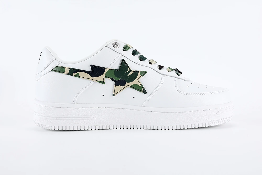 YESKICKS A Bathing Ape Bape Sta Low White ABC Camo Green (2021) Replica