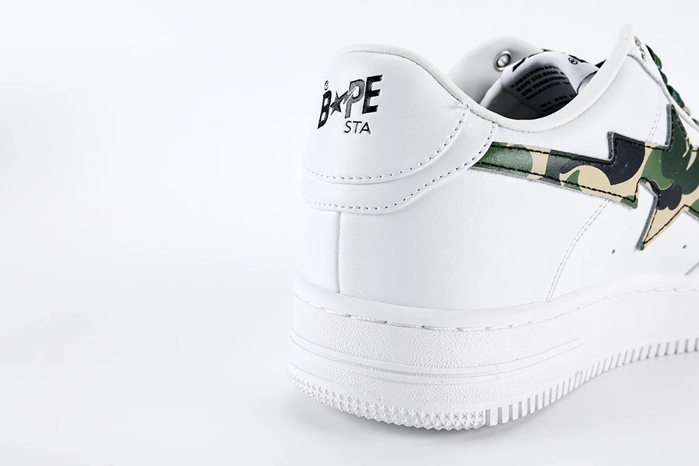 YESKICKS A Bathing Ape Bape Sta Low White ABC Camo Green (2021) Replica