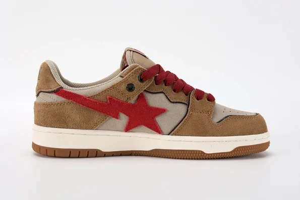 YESKICKS A Bathing Ape Sk8 Sta Wheat Red Replica