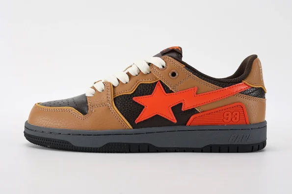 YESKICKS A Bathing Ape Bape SK8 Sta Brown Orange Replica