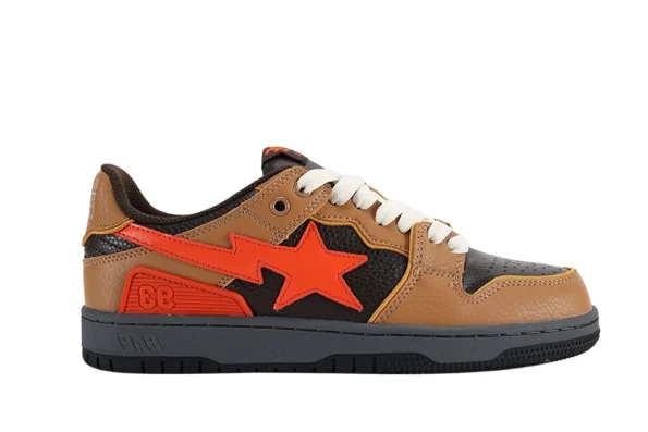 YESKICKS A Bathing Ape Bape SK8 Sta Brown Orange Replica